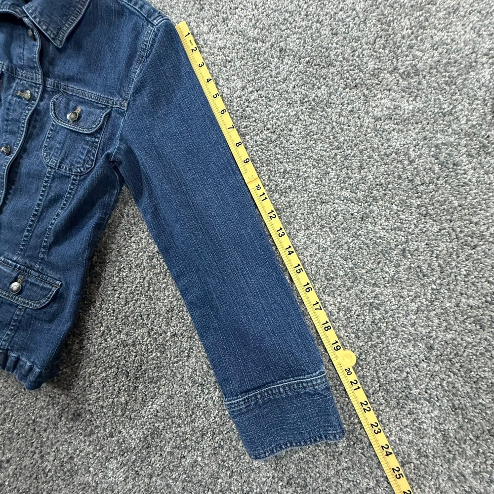 J. Jill Women Blue Stretch Denim Jacket Button Front Small RN 97641 - Picture 8 of 13